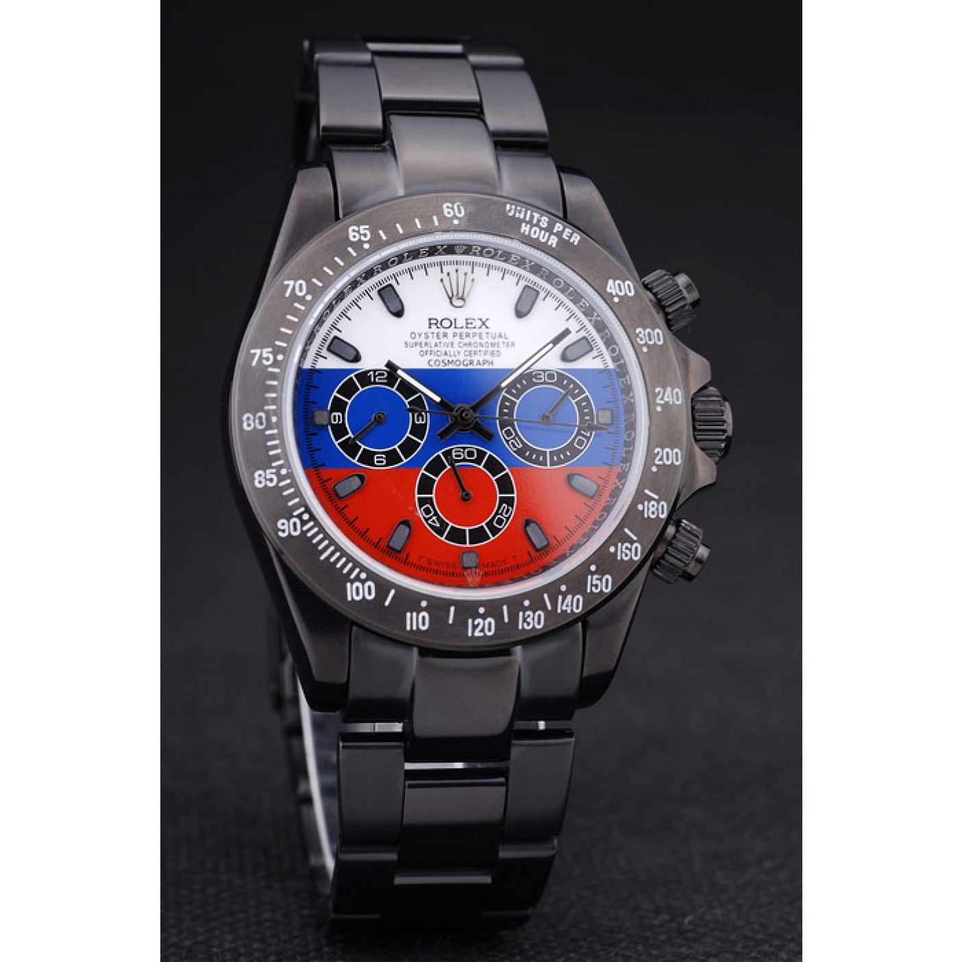 MiroTime Rolex Cosmograph Daytona Black Bracelet Russian Flag Dial 7472