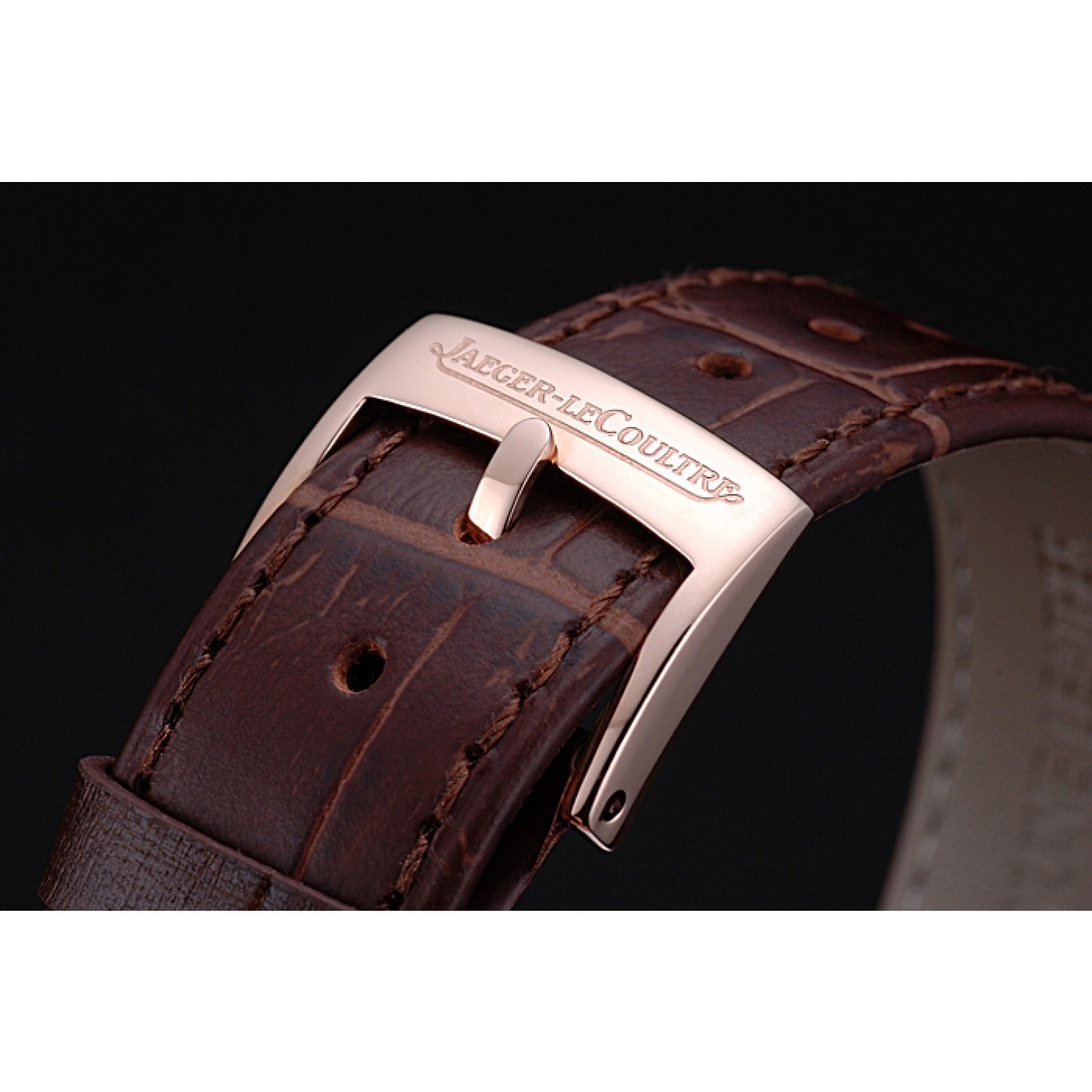 MiroTime Jaeger LeCoultre Rendez-Vous Brown Dial Brown Leather Strap Rose Gold Diamond Bezel 622084