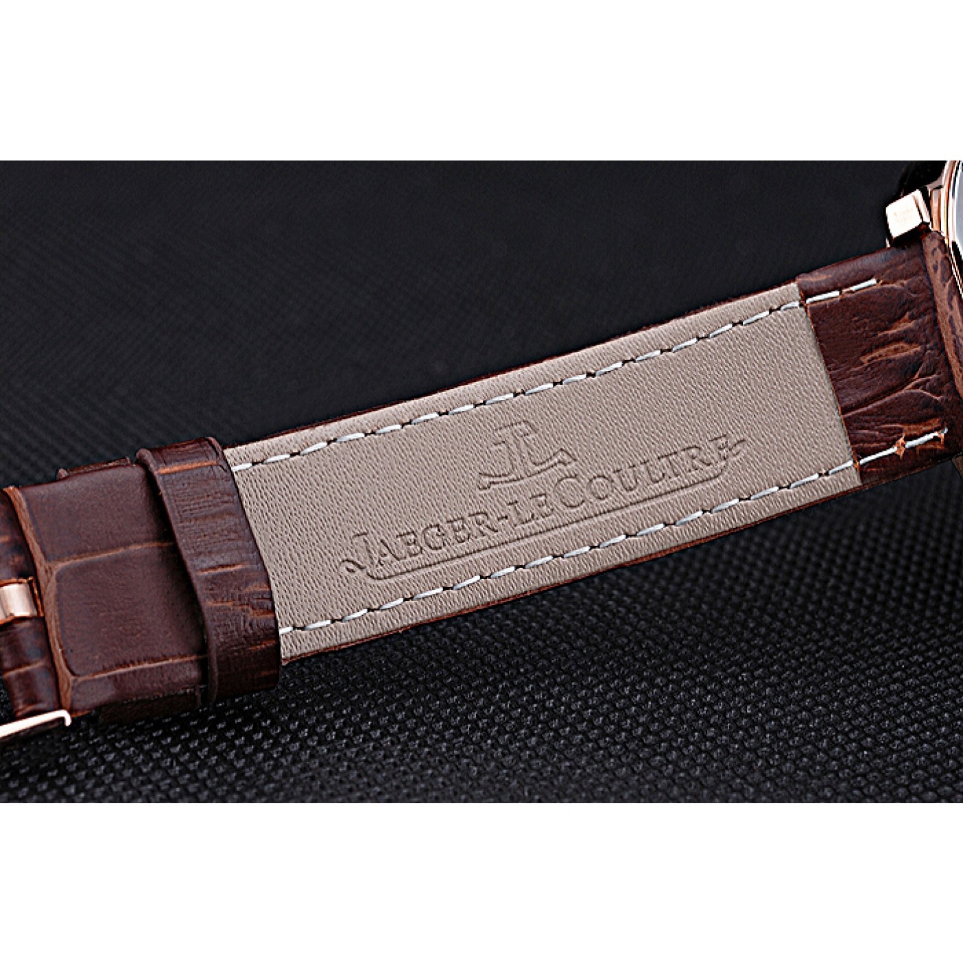 MiroTime Jaeger LeCoultre Rendez-Vous Brown Dial Brown Leather Strap Rose Gold Diamond Bezel 622084