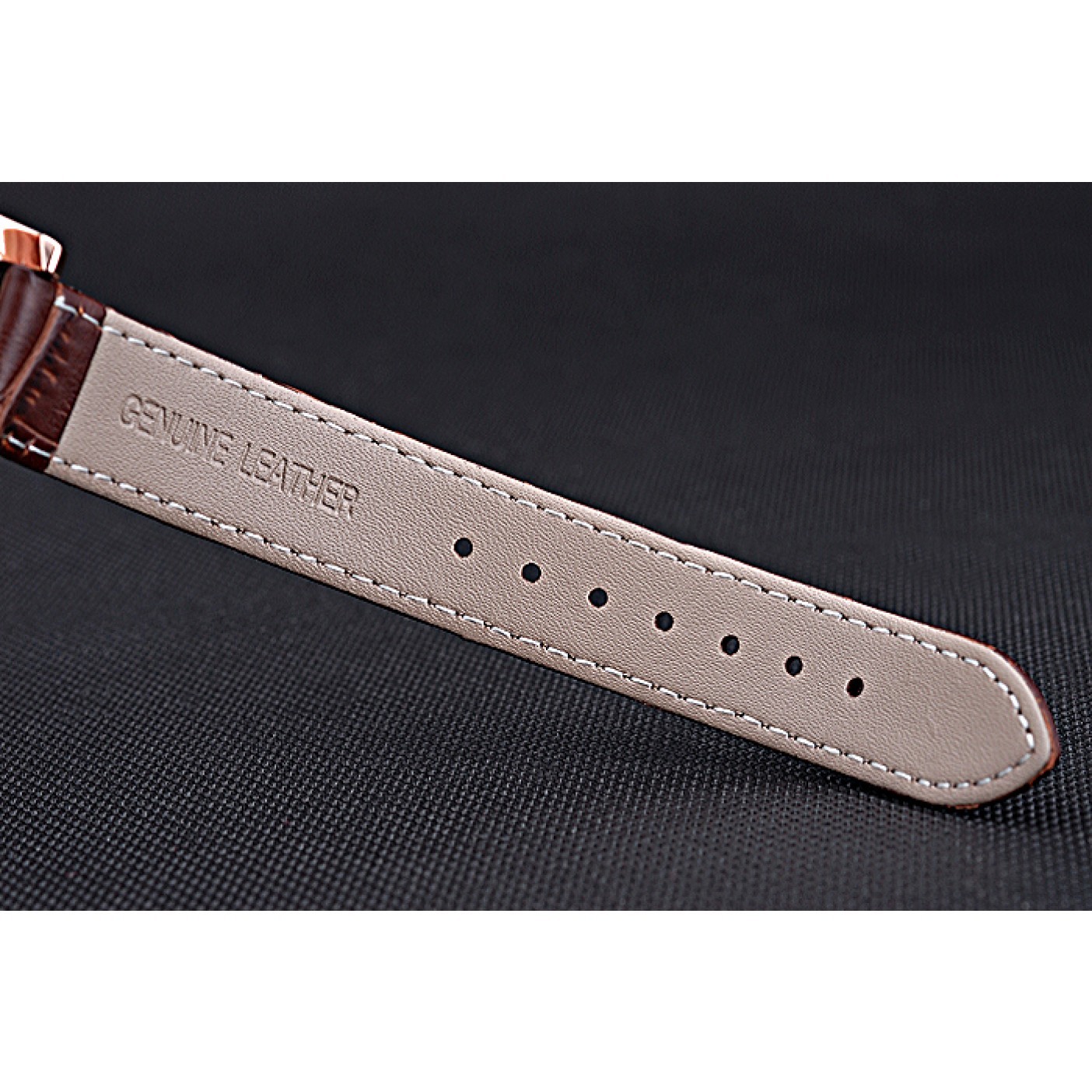 MiroTime Jaeger LeCoultre Rendez-Vous Brown Dial Brown Leather Strap Rose Gold Diamond Bezel 622084