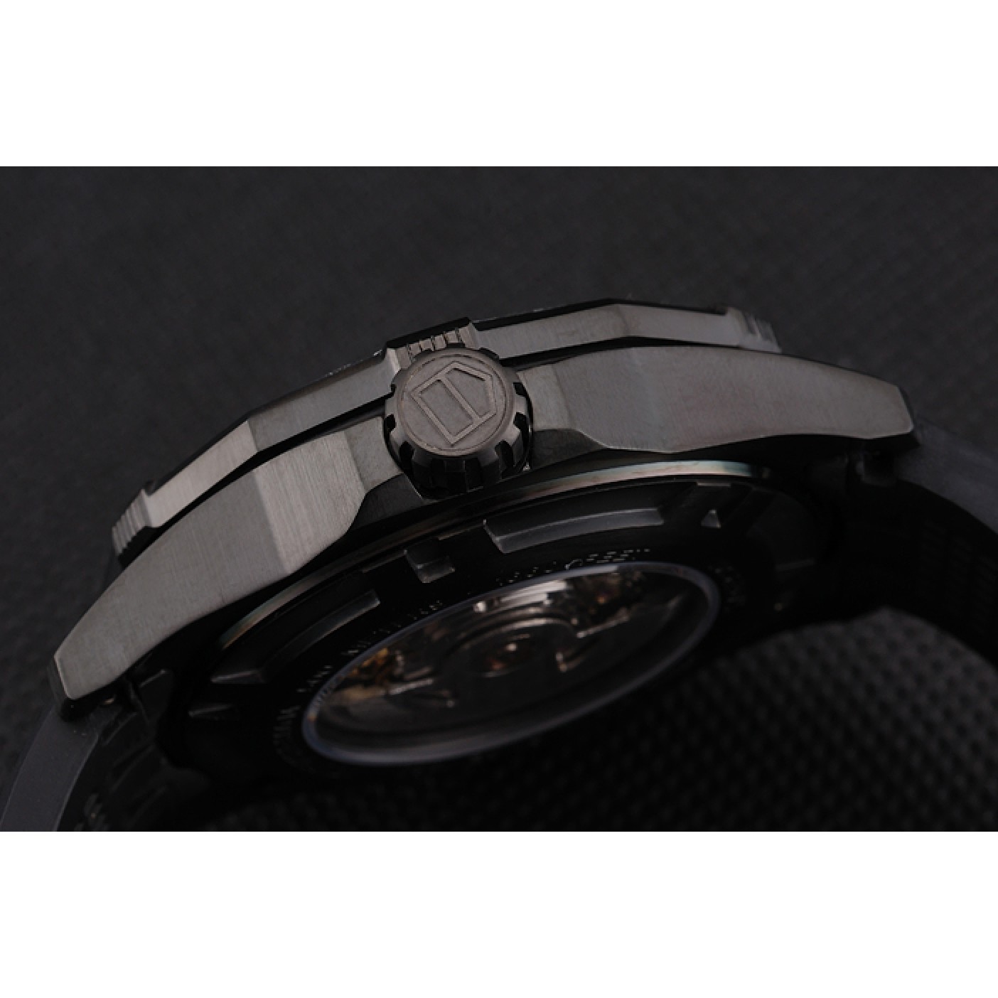 MiroTime Swiss Tag Heuer Aquaracer Calibre 5 Black Dial Black Bezel Black Case Black Rubber Strap