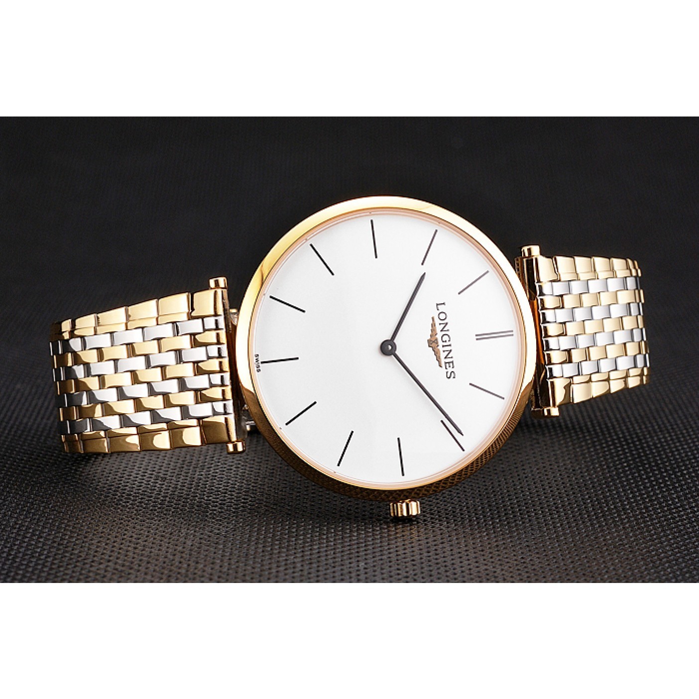 MiroTime Swiss Longines Grande Classique White Dial Gold Case Two Tone Bracelet
