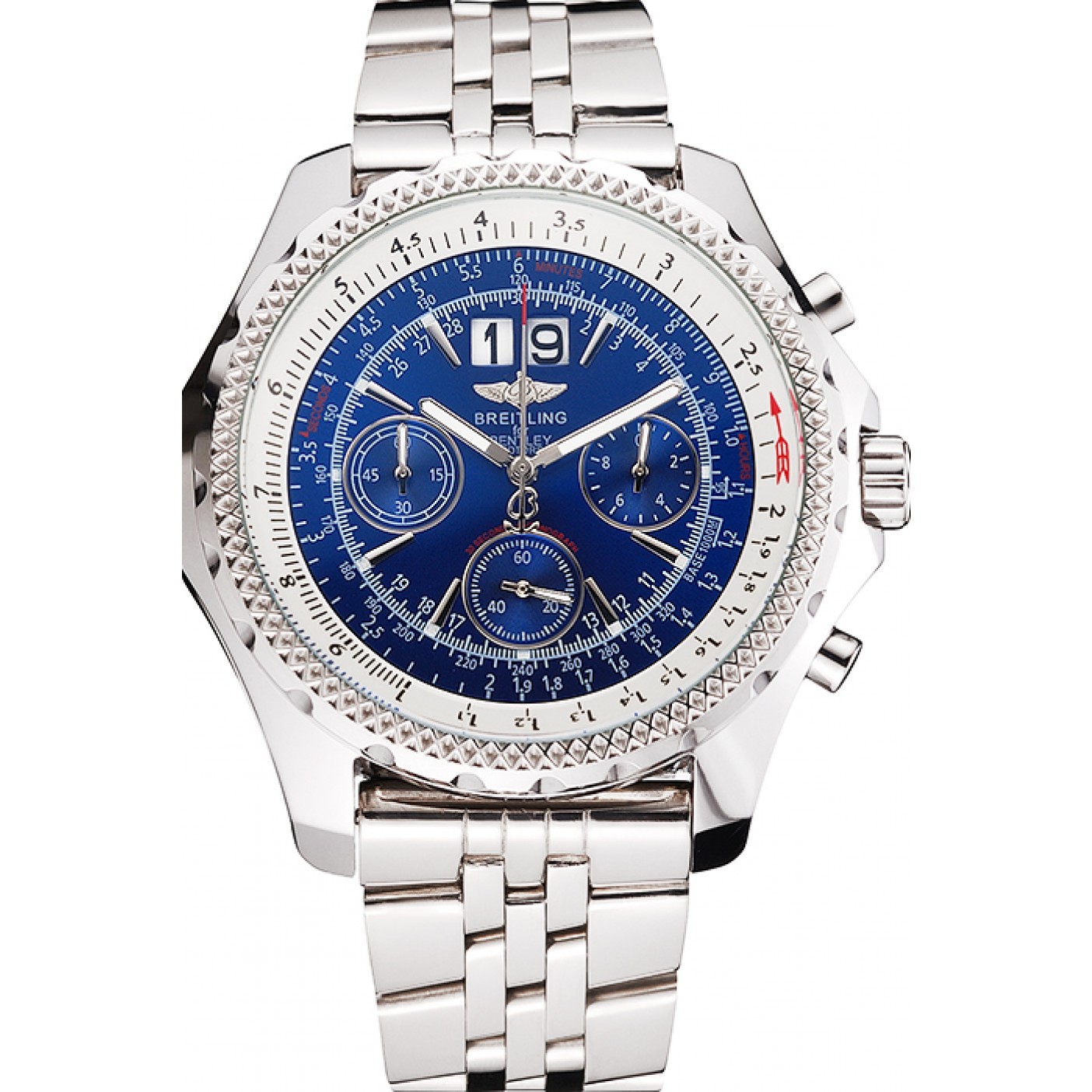 MiroTime Breitling Bentley 6.75 Speed Blue Dial Stainless Steel Case And Bracelet 622214