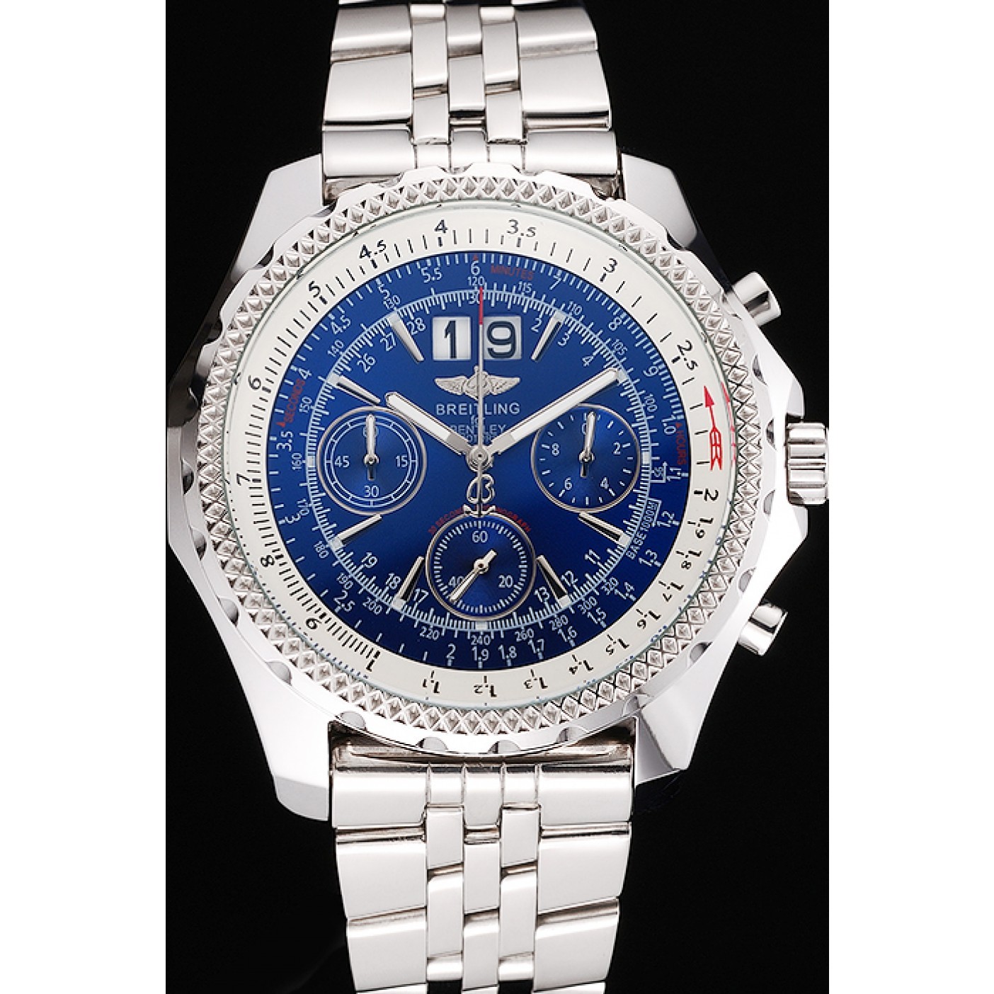 MiroTime Breitling Bentley 6.75 Speed Blue Dial Stainless Steel Case And Bracelet 622214