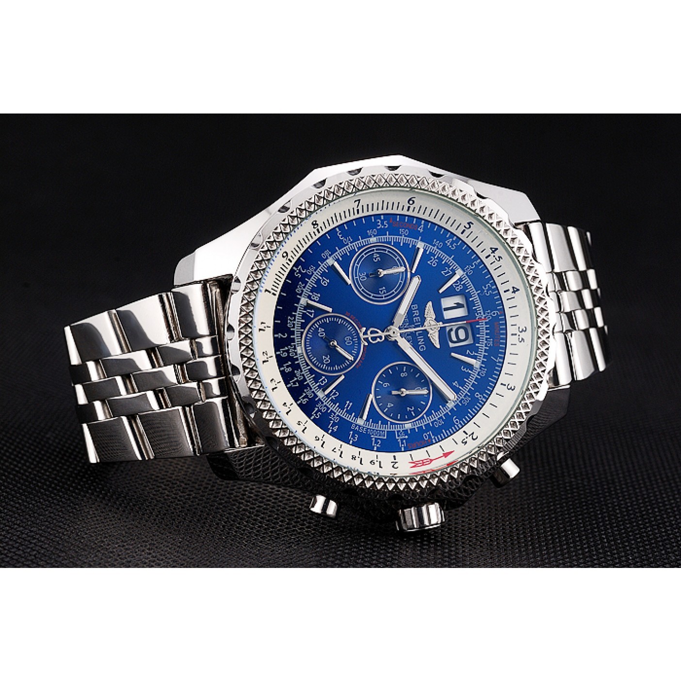MiroTime Breitling Bentley 6.75 Speed Blue Dial Stainless Steel Case And Bracelet 622214