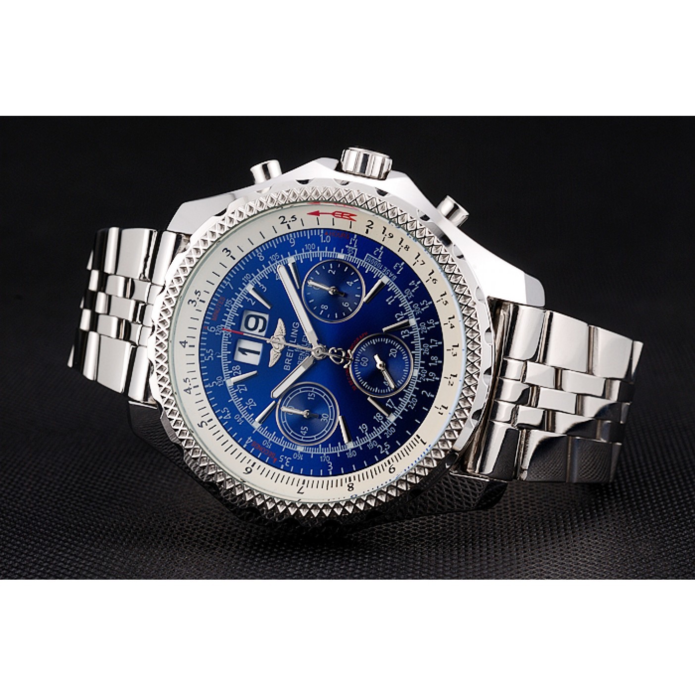 MiroTime Breitling Bentley 6.75 Speed Blue Dial Stainless Steel Case And Bracelet 622214