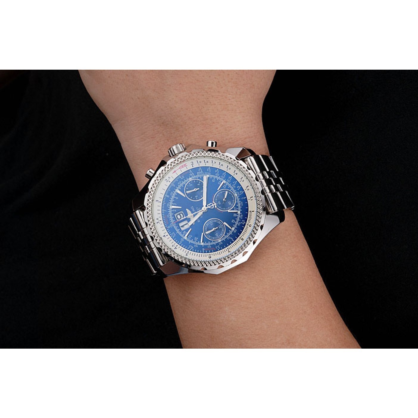 MiroTime Breitling Bentley 6.75 Speed Blue Dial Stainless Steel Case And Bracelet 622214