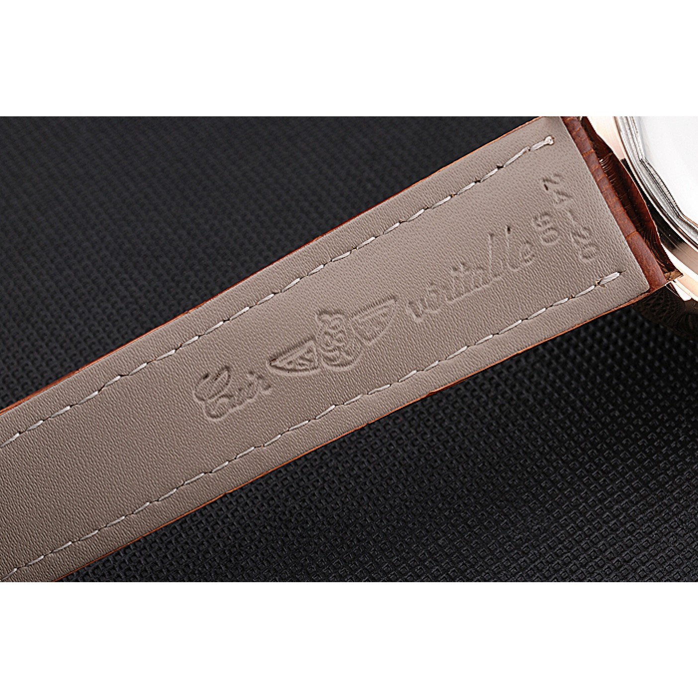 MiroTime Breitling Bentley Motors Speed Gold Case White Dial Brown Leather Bracelet 622233