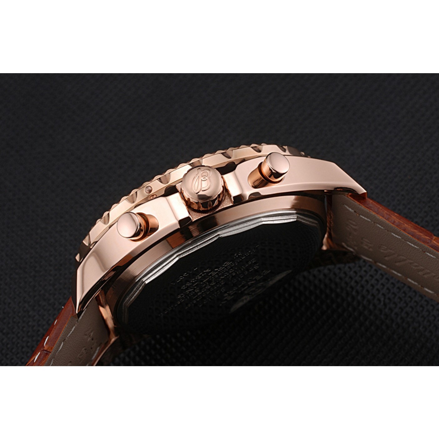 MiroTime Breitling Bentley Motors Speed Gold Case White Dial Brown Leather Bracelet 622233