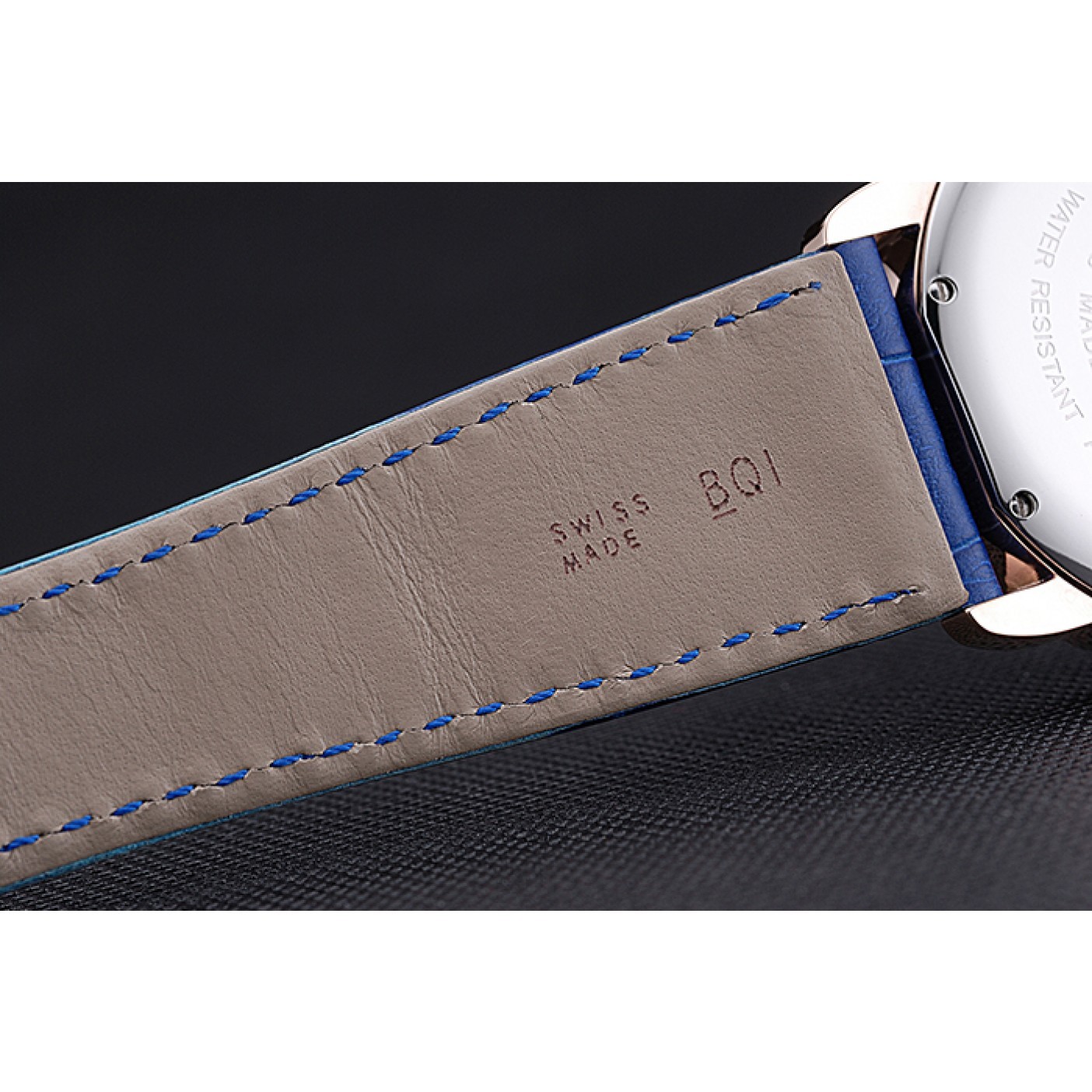 MiroTime Swiss Cartier Ronde Solo Gold Diamond Case Blue Dial Roman Numerals 622208