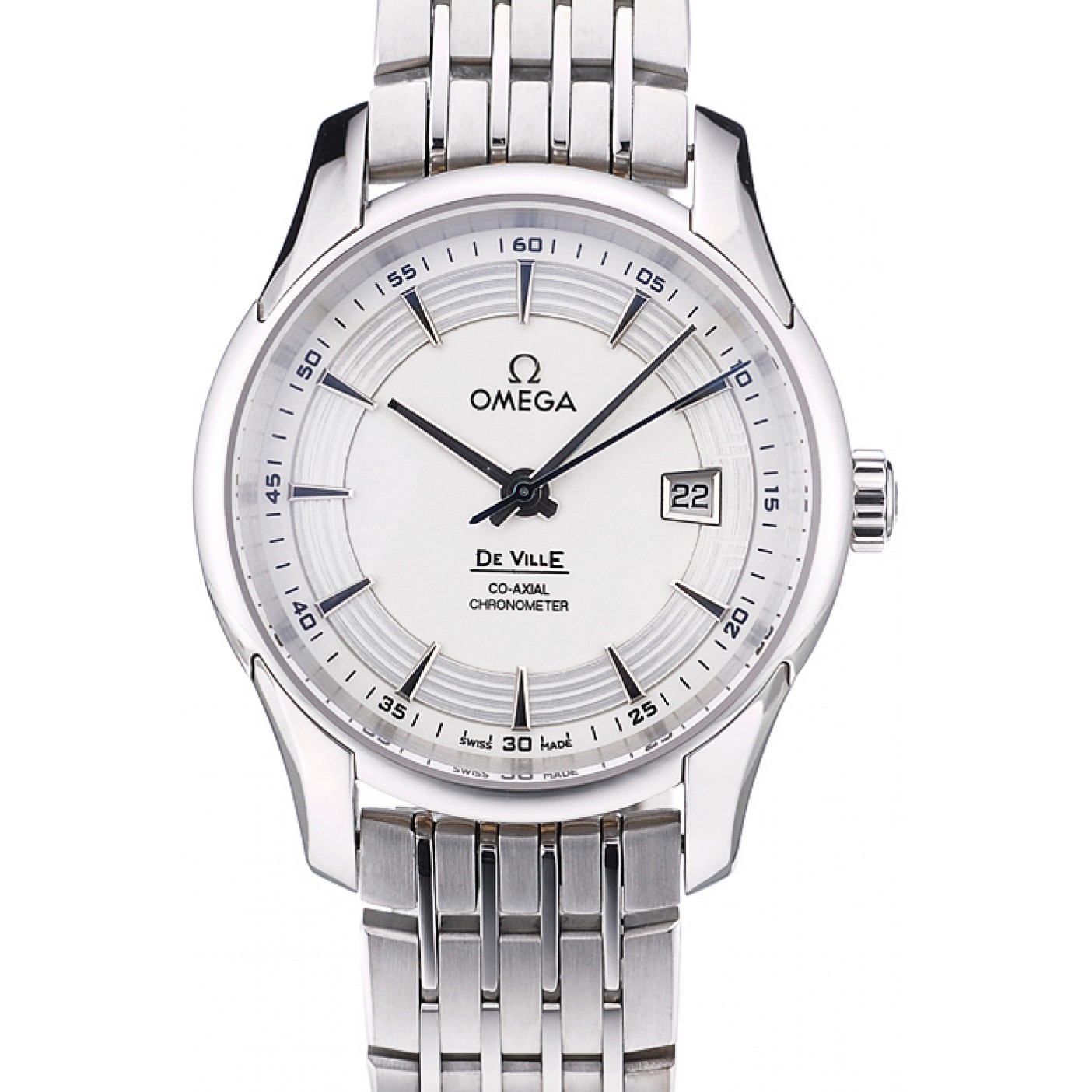 MiroTime Omega Swiss DeVille Stainless Steel Bezel White Dial 7601