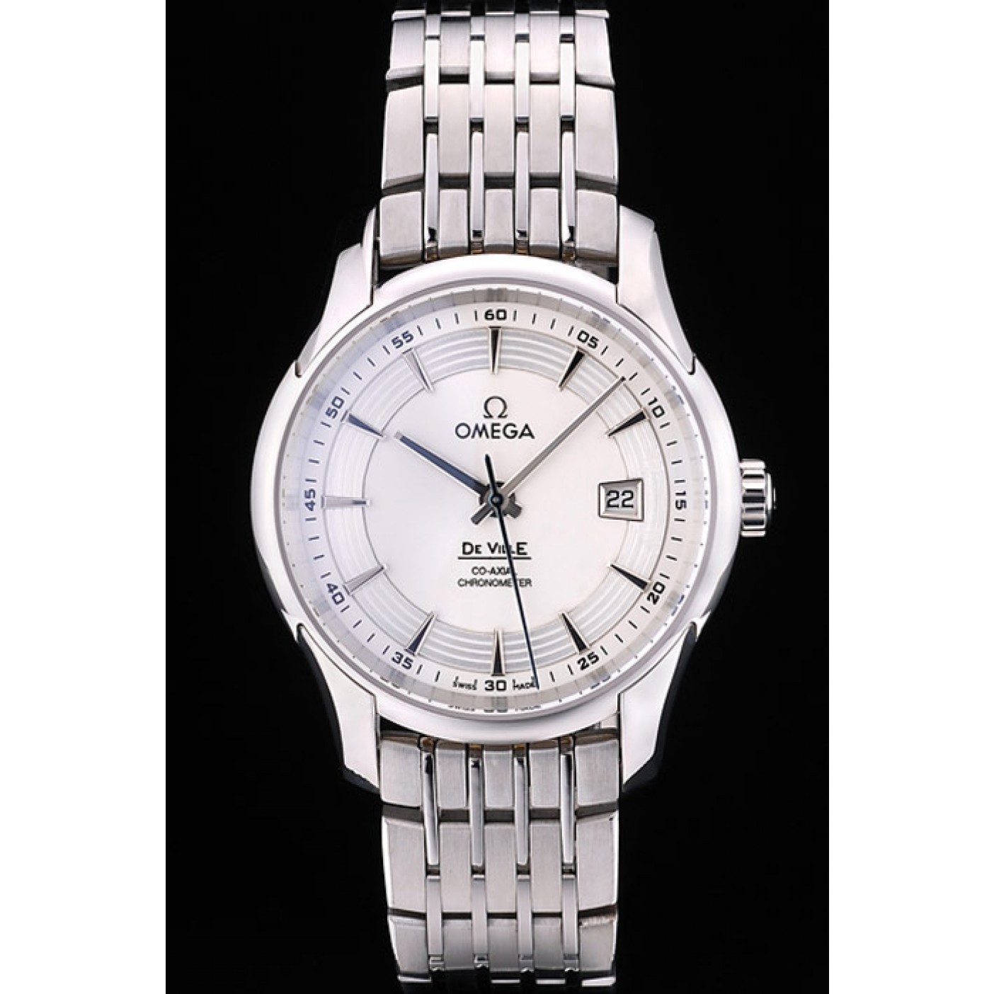 MiroTime Omega Swiss DeVille Stainless Steel Bezel White Dial 7601