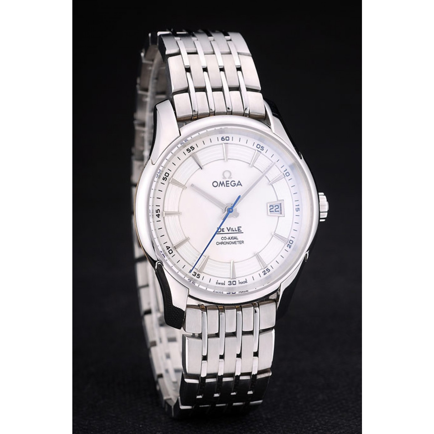 MiroTime Omega Swiss DeVille Stainless Steel Bezel White Dial 7601