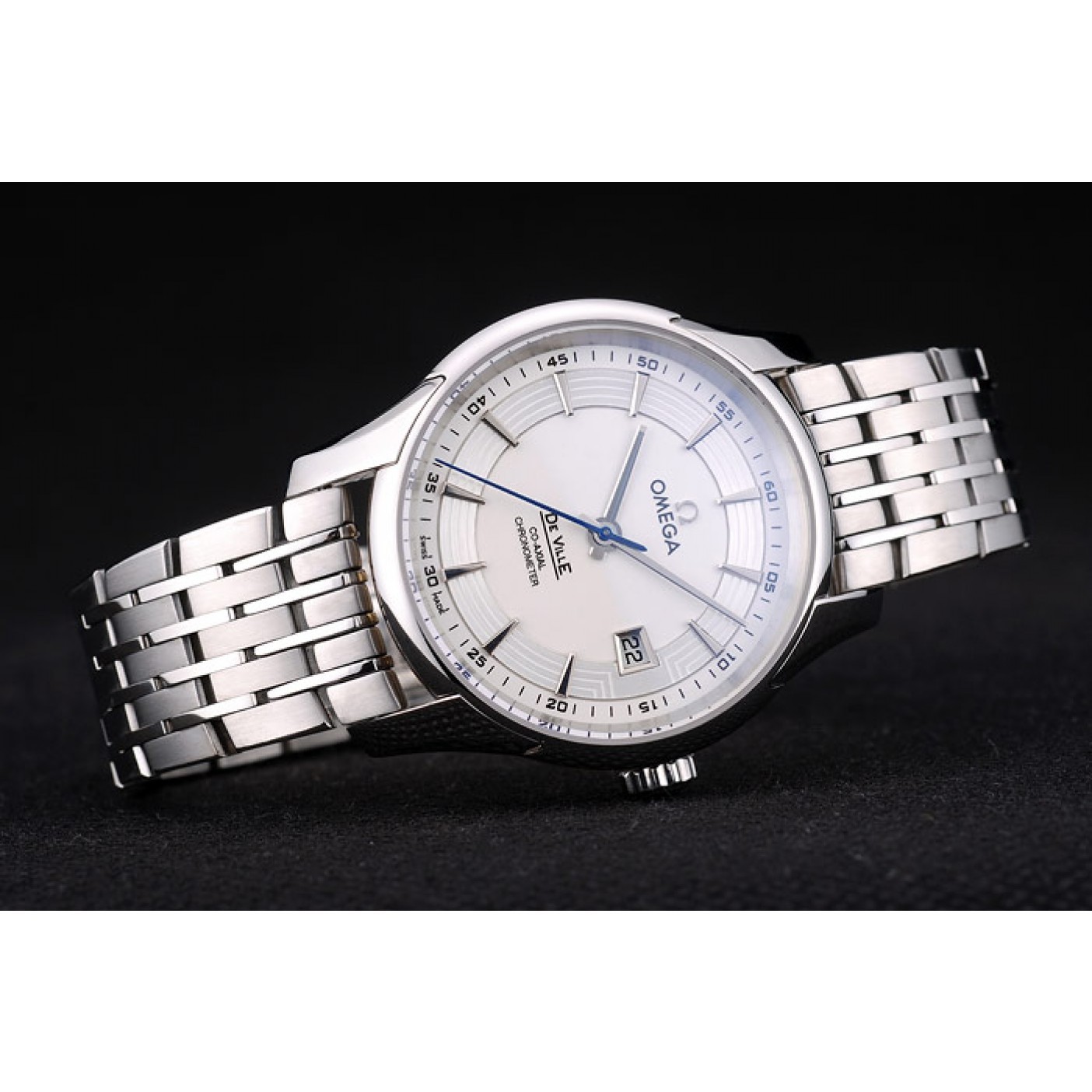 MiroTime Omega Swiss DeVille Stainless Steel Bezel White Dial 7601