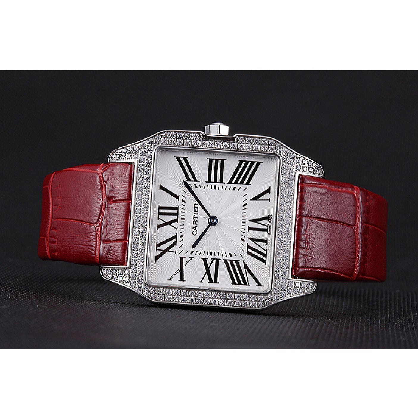 MiroTime Cartier Santos 100 Diamond Silver Bezel 621928