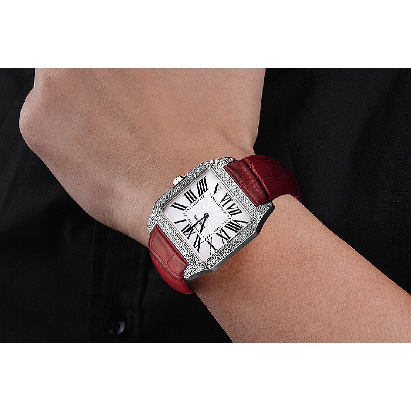 MiroTime Cartier Santos 100 Diamond Silver Bezel 621928