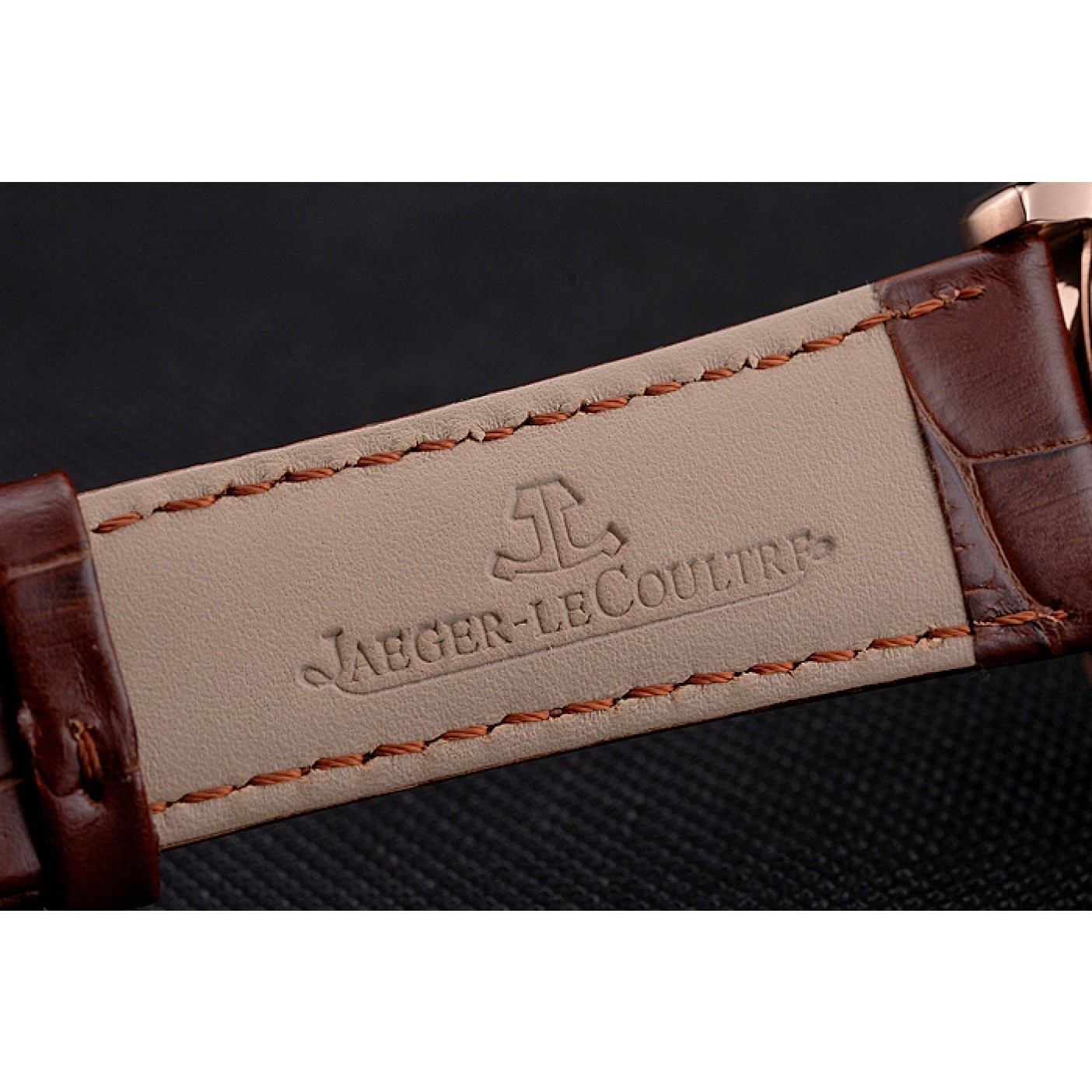 MiroTime Jaeger LeCoultre Master Moonphase Tourbillon White Dial Rose Gold Case Brown Leather Strap
