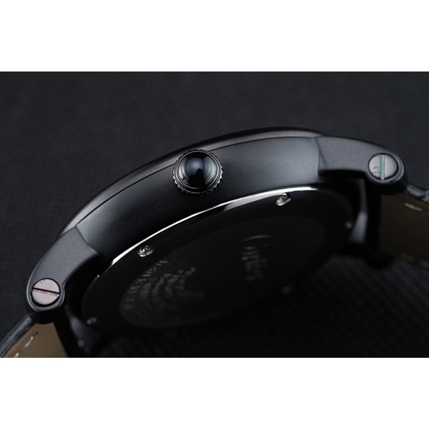 MiroTime Cartier Rotonde White Dial Black Case Black Leather Bracelet 1454220