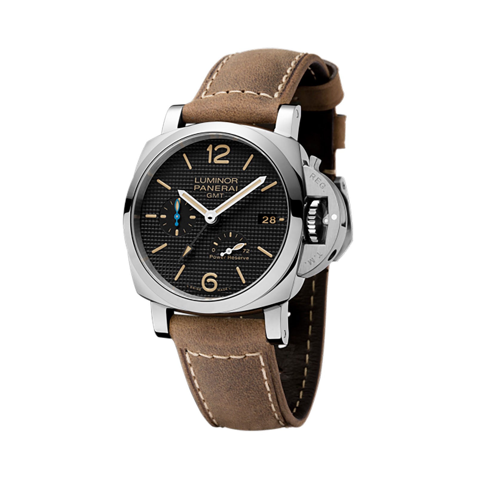 MiroTime Swiss Panerai Luminor GMT Power Reserve 42mm Mens Watch PAM01537