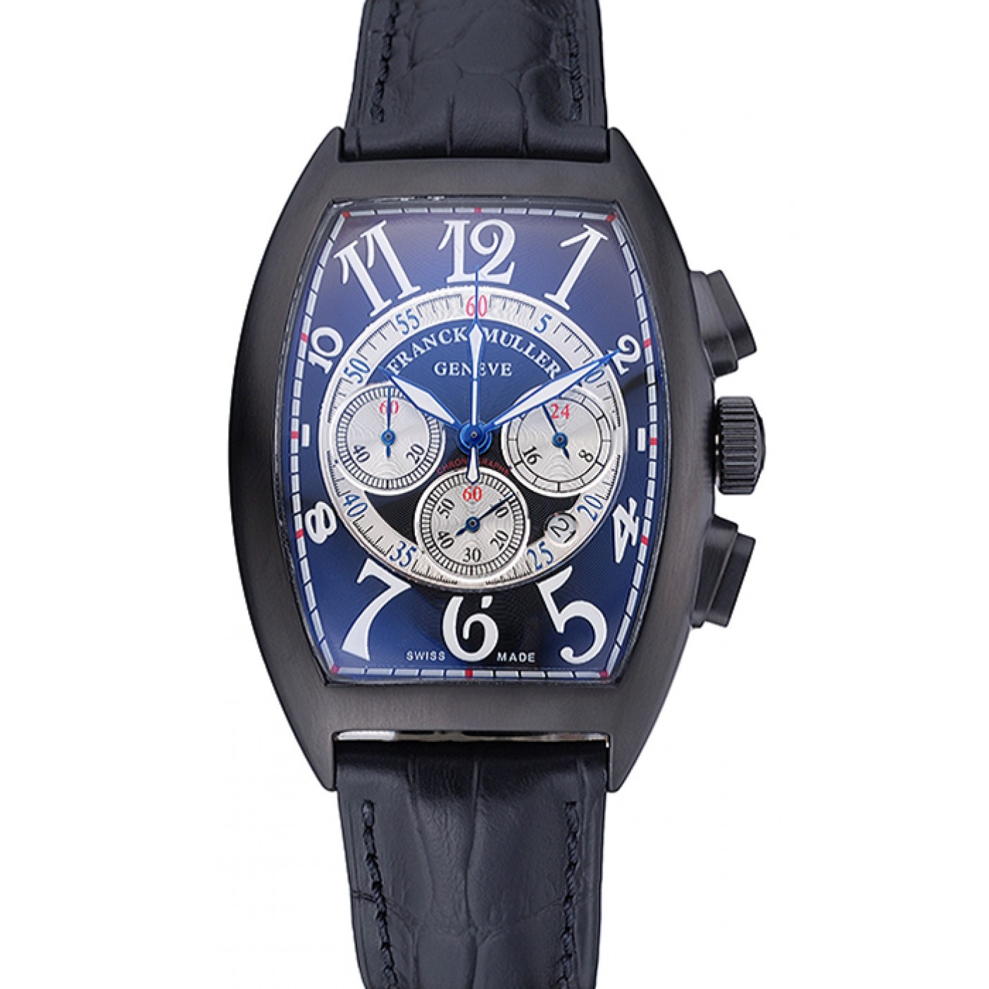 MiroTime Franck Muller Casablanca White Dial Numbers Black Croco Strap 80303