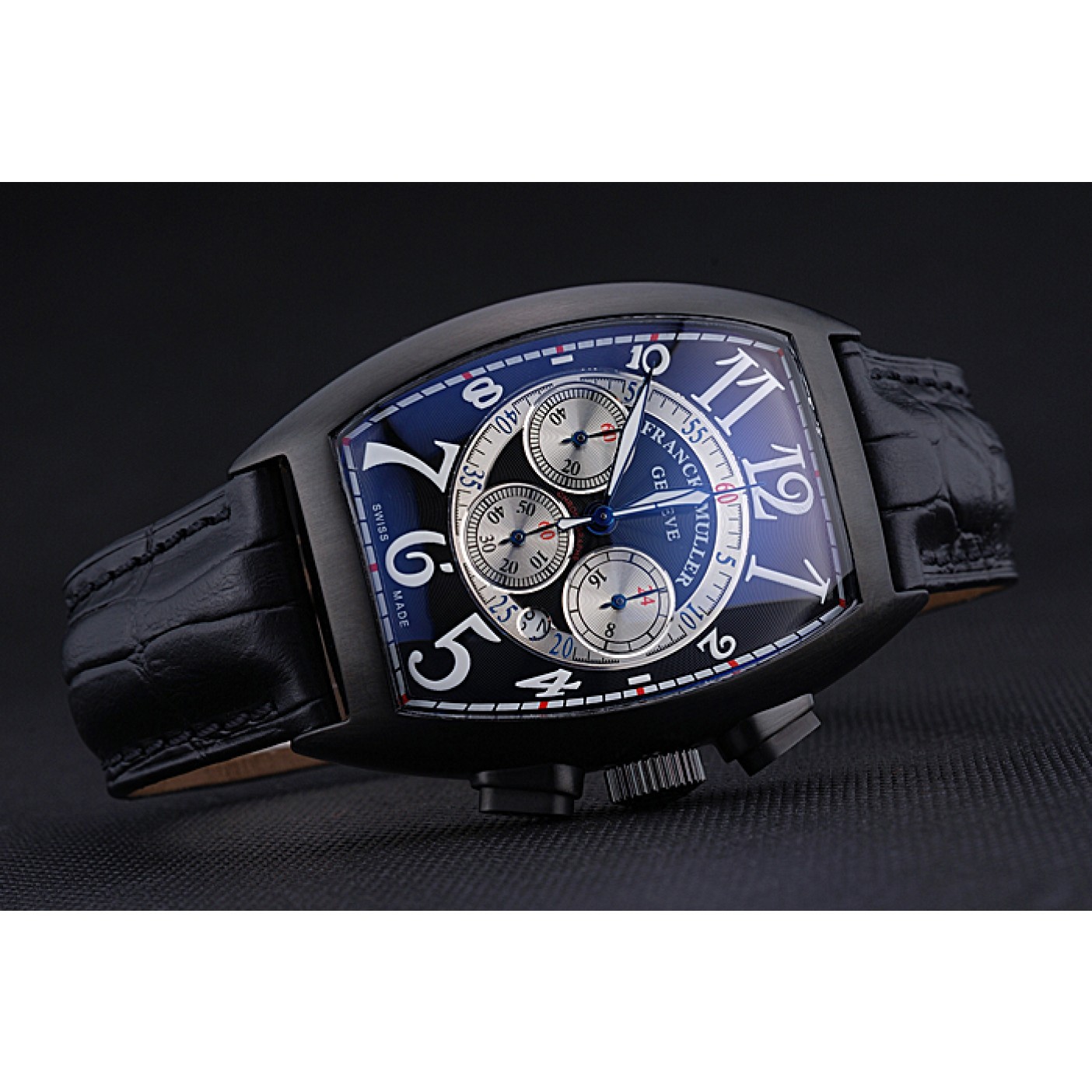 MiroTime Franck Muller Casablanca White Dial Numbers Black Croco Strap 80303