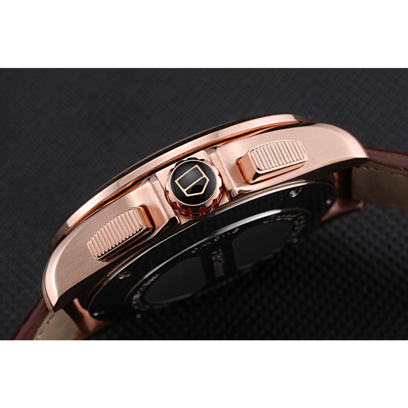 MiroTime Tag Heuer Carrera Rose Gold Case White Dial Brown Leather Strap 98244