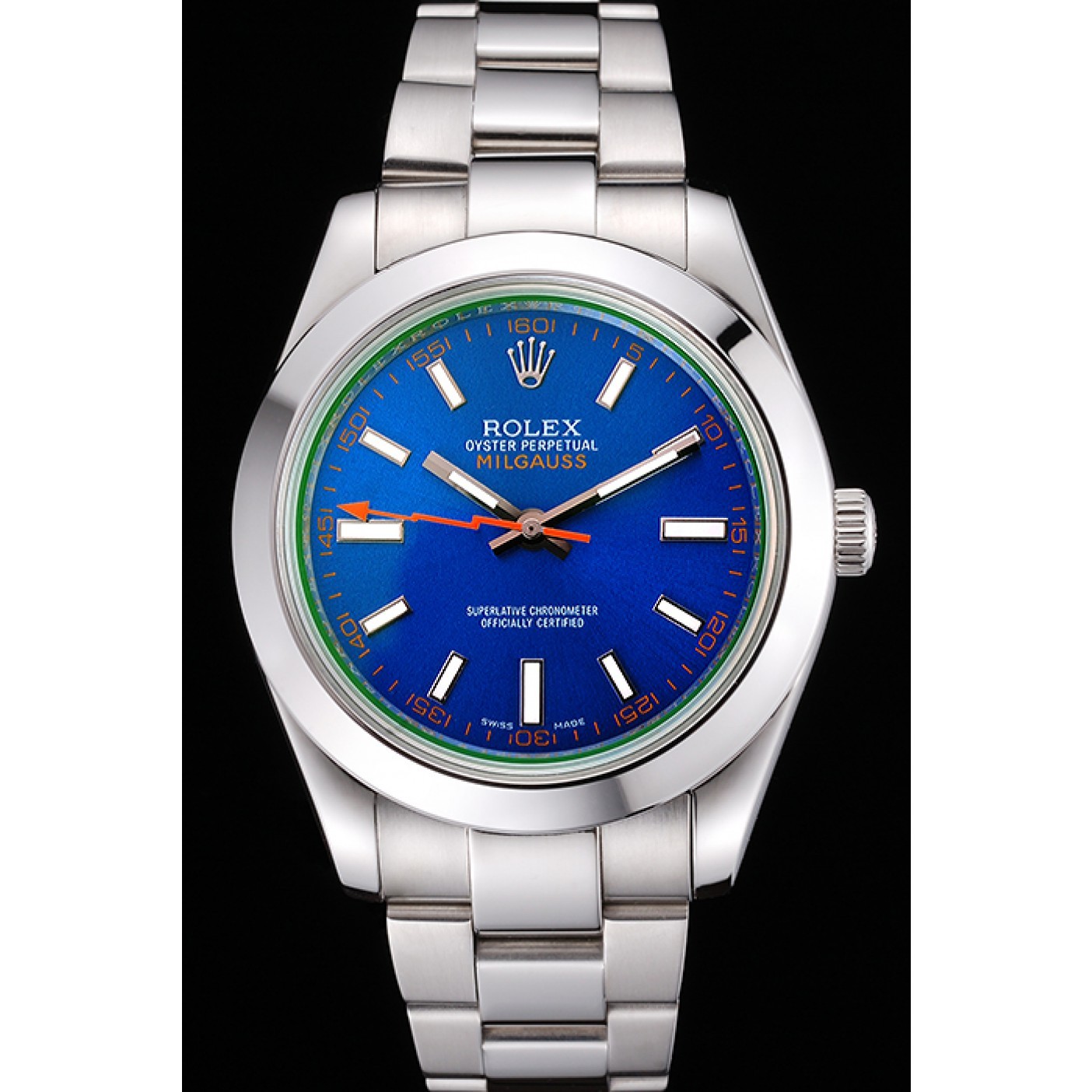 MiroTime Rolex Milgauss Blue Dial Stainless Steel Case And Bezel 622838