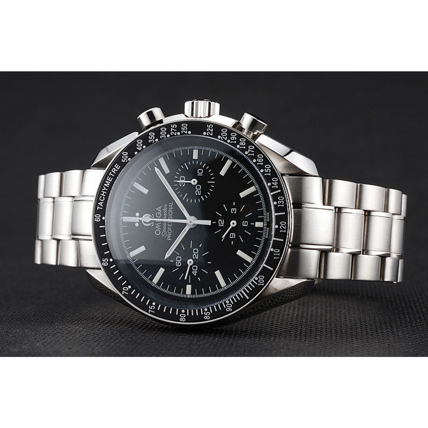 MiroTime Swiss Omega Speedmaster Professional Black Dial Stainless Steel Case And Bracelet