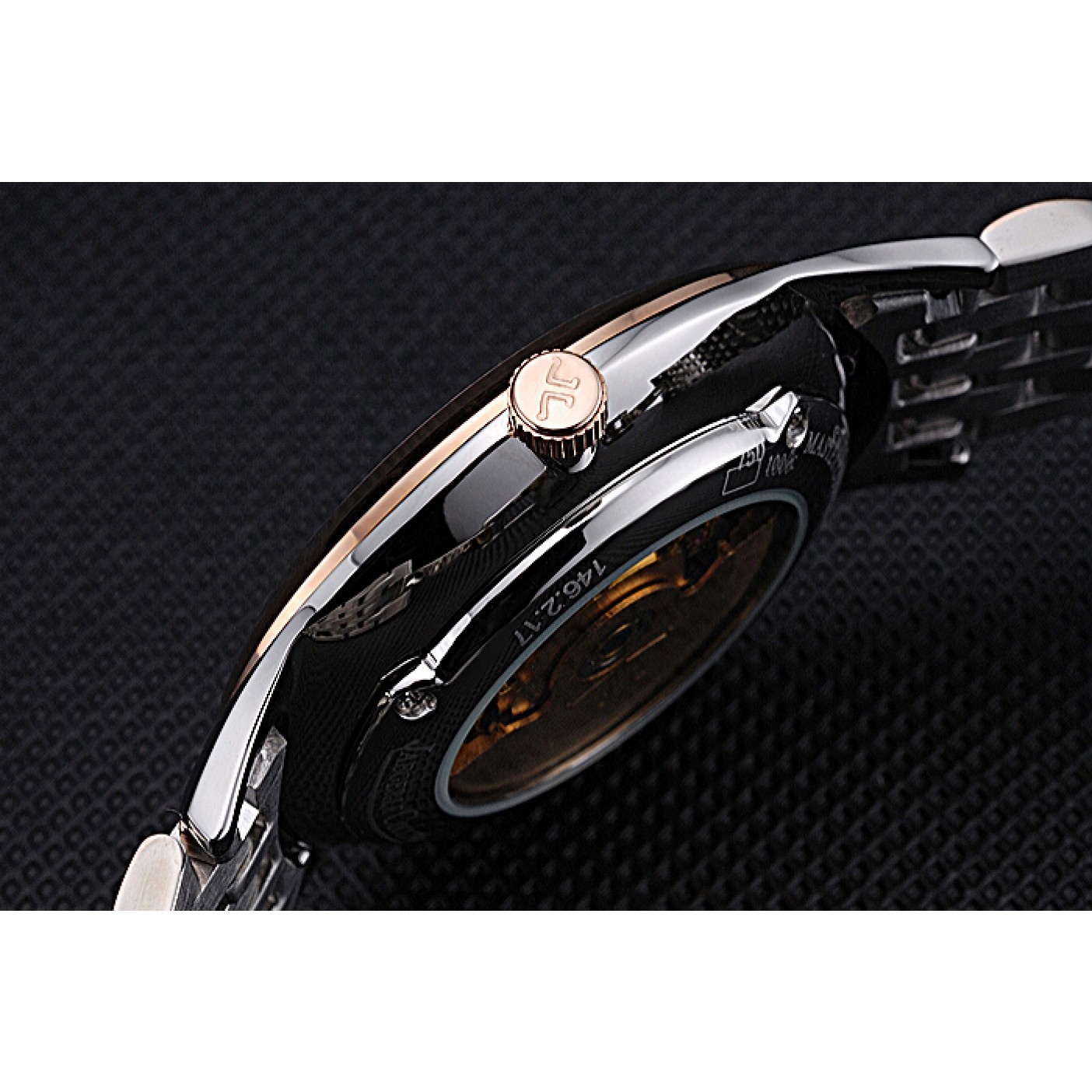 MiroTime Jaeger LeCoultre Master Brown Dial Rose Gold Bezel Two Tone Band 622091