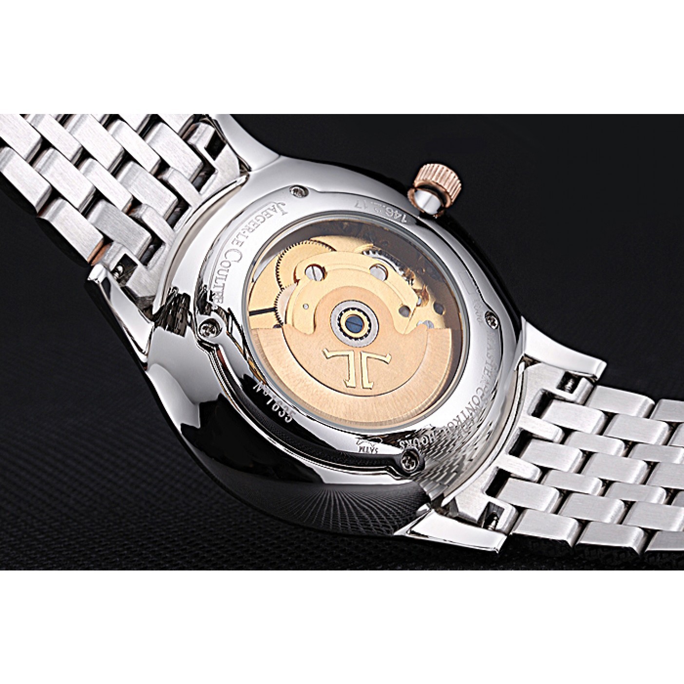 MiroTime Jaeger LeCoultre Master Brown Dial Rose Gold Bezel Two Tone Band 622091