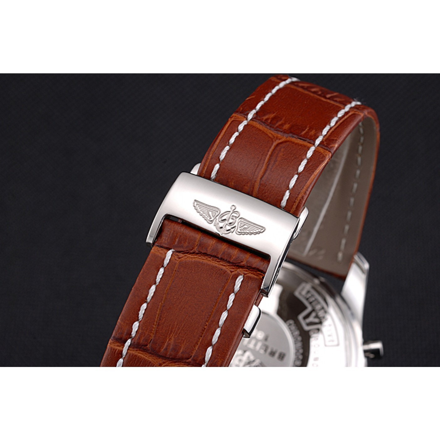 MiroTime Breitling Navitimer Brown Leather Strap White Dial