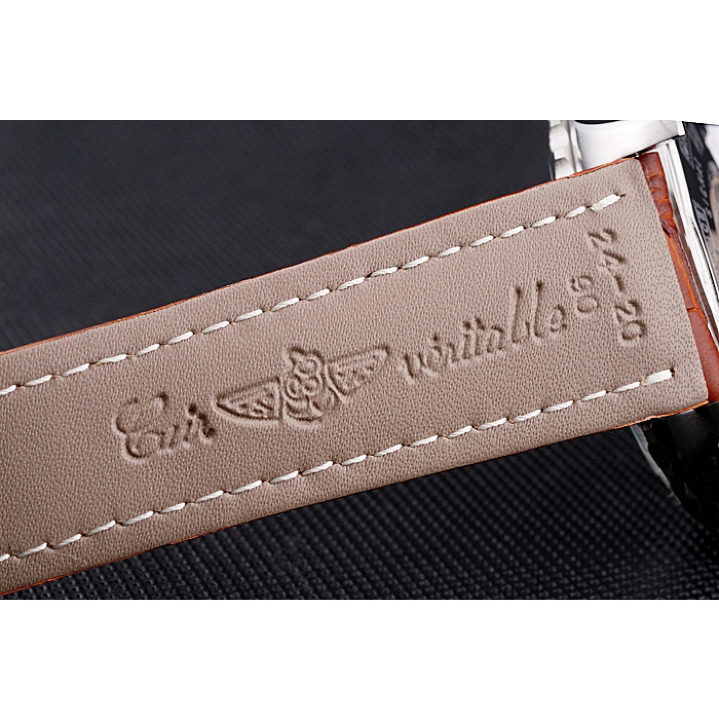 MiroTime Breitling Navitimer Brown Leather Strap White Dial