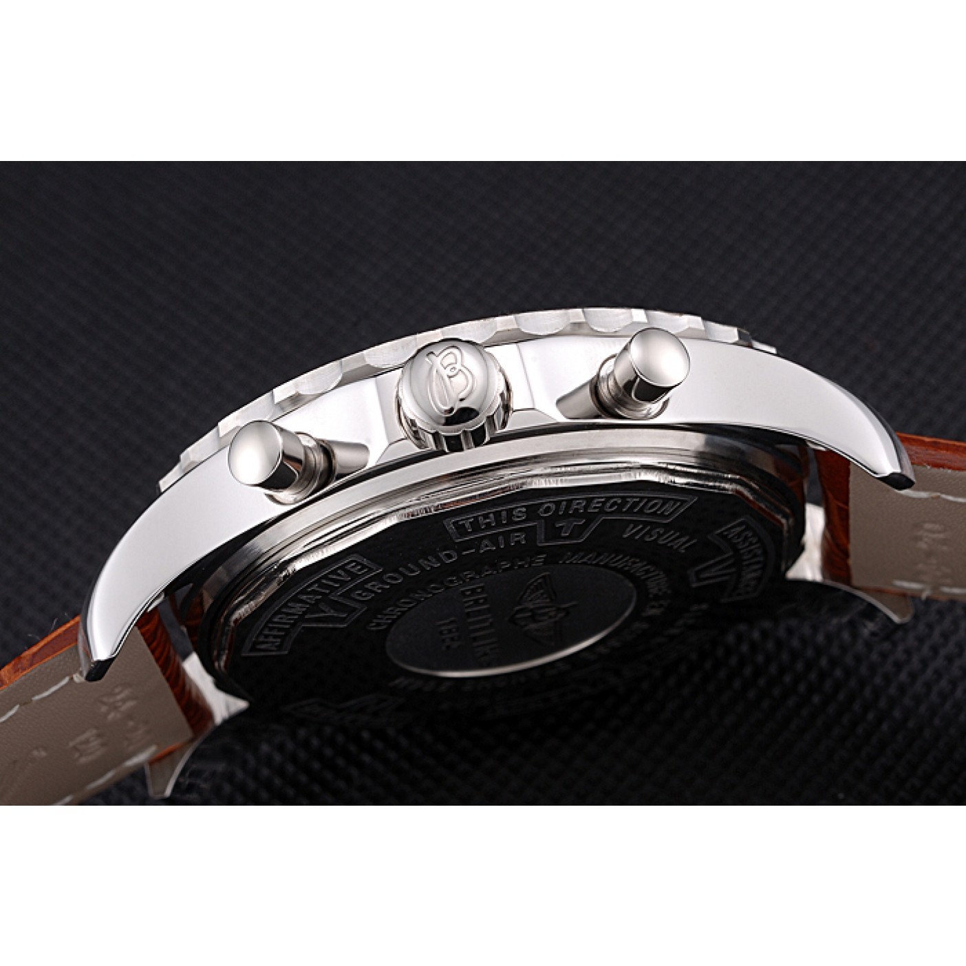 MiroTime Breitling Navitimer Brown Leather Strap White Dial