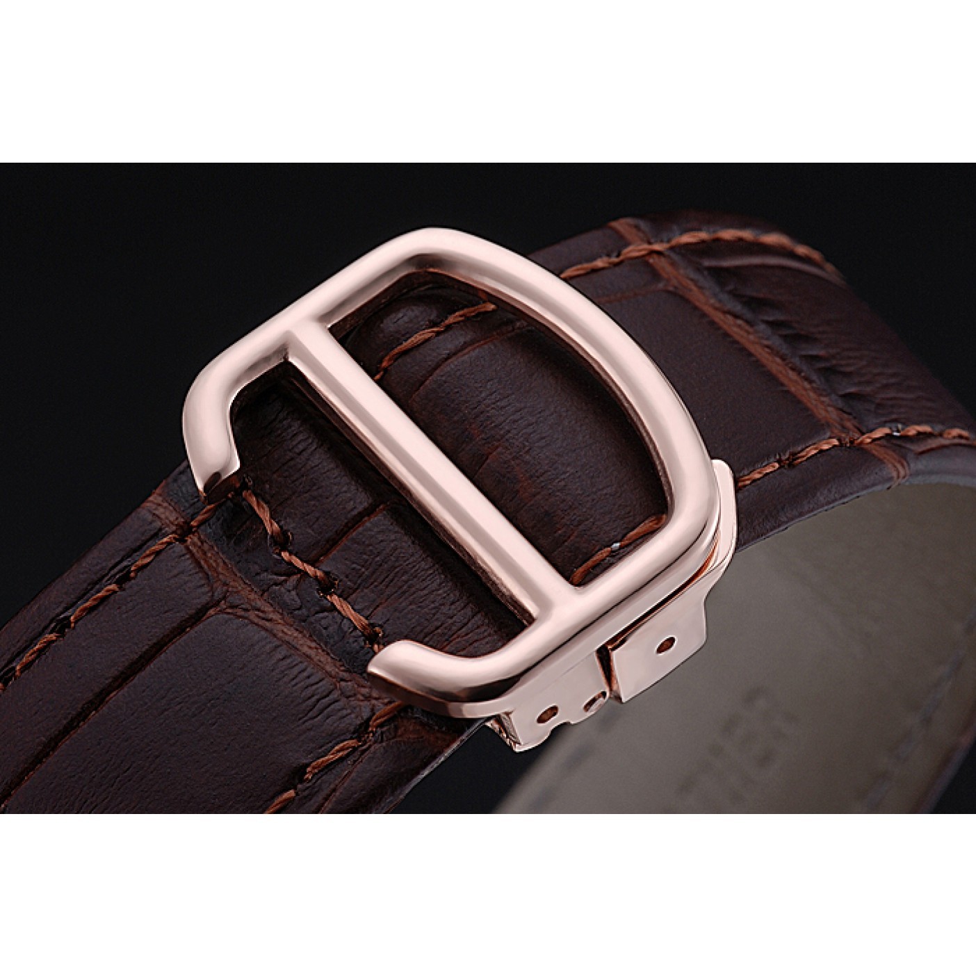 MiroTime Cartier Tank MC Gold Diamond Case Brown Dial Brown Leather Strap 622170