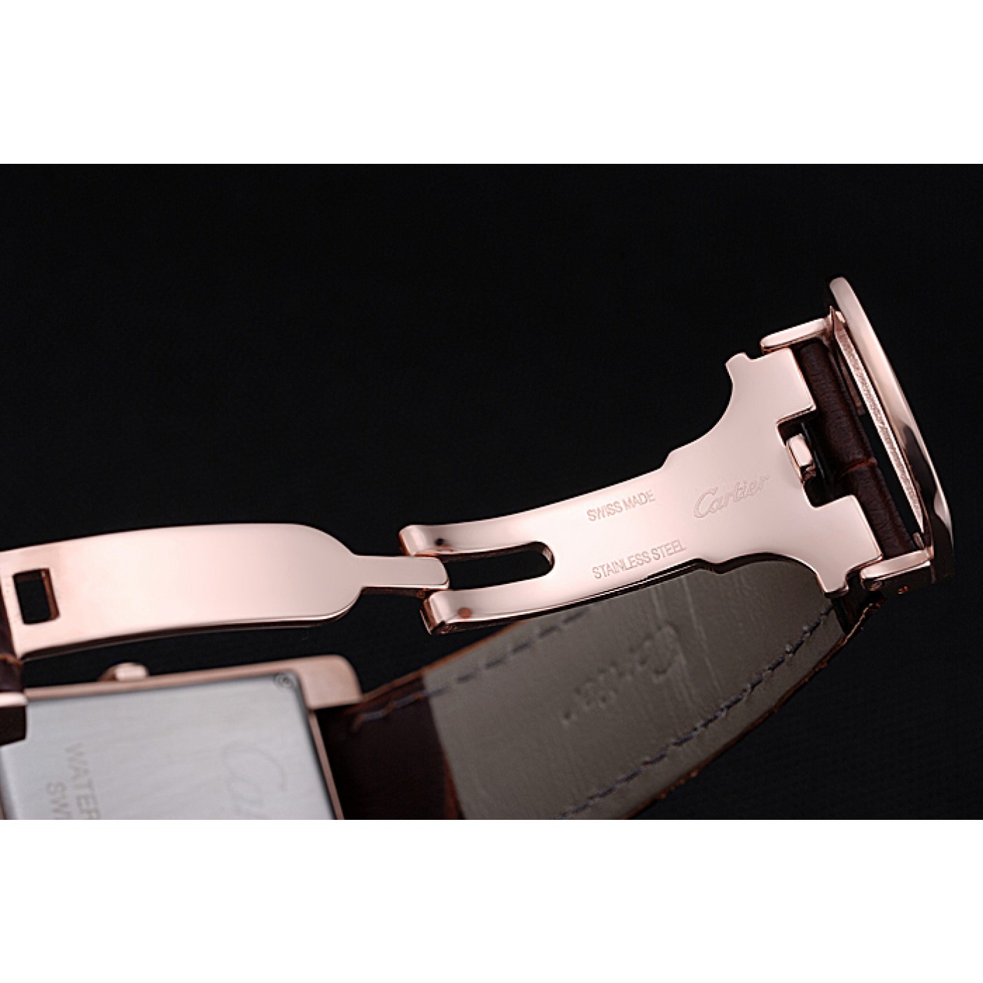 MiroTime Cartier Tank MC Gold Diamond Case Brown Dial Brown Leather Strap 622170