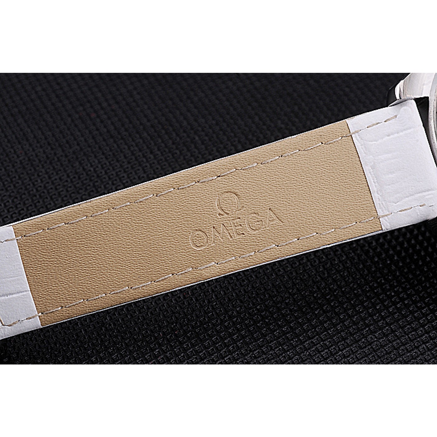 MiroTime Omega Speedmaster Chronograph White Dial White Leather Bracelet 622452