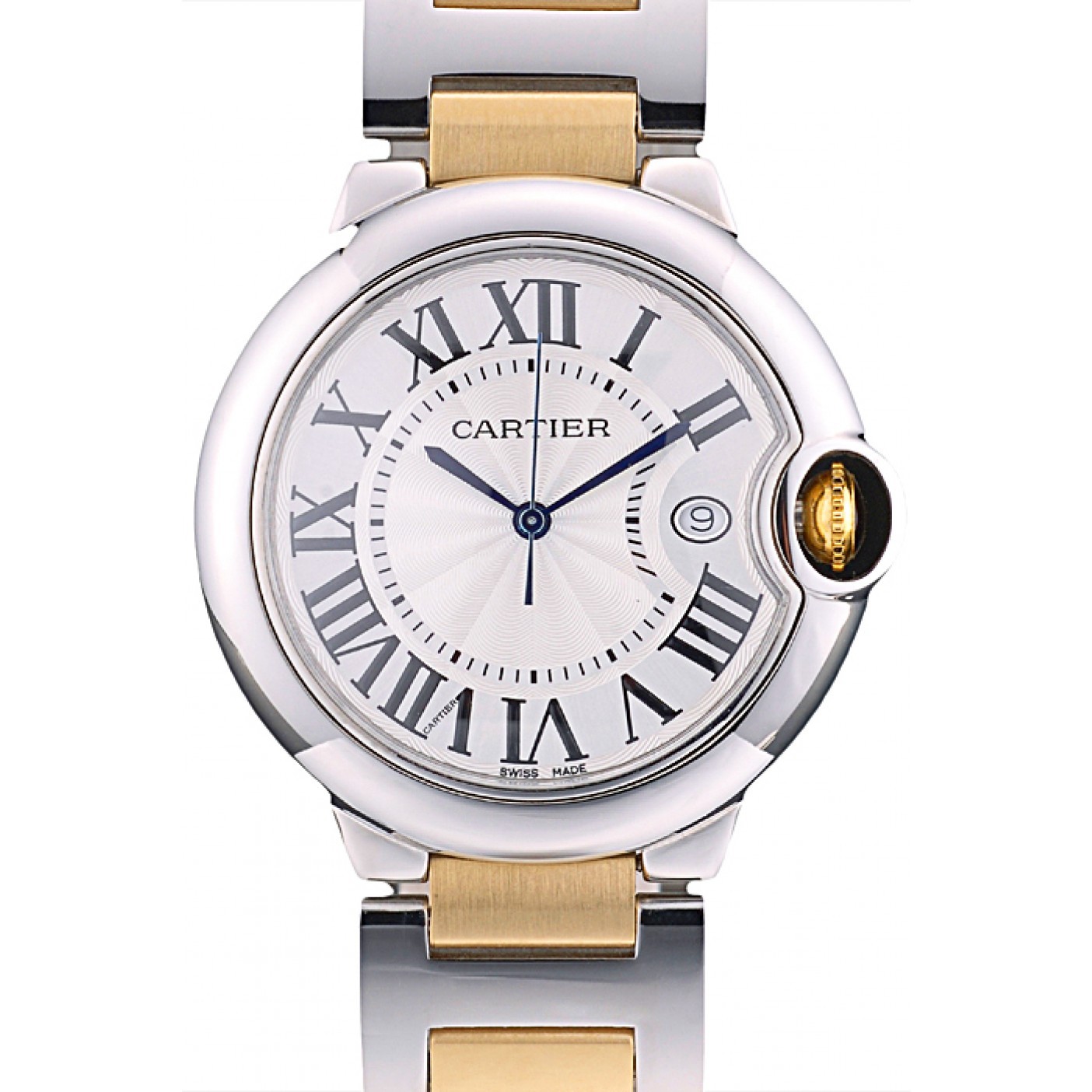MiroTime Cartier Ballon Bleu 38mm White Dial Stainless Steel Case Two Tone Gold Bracelet