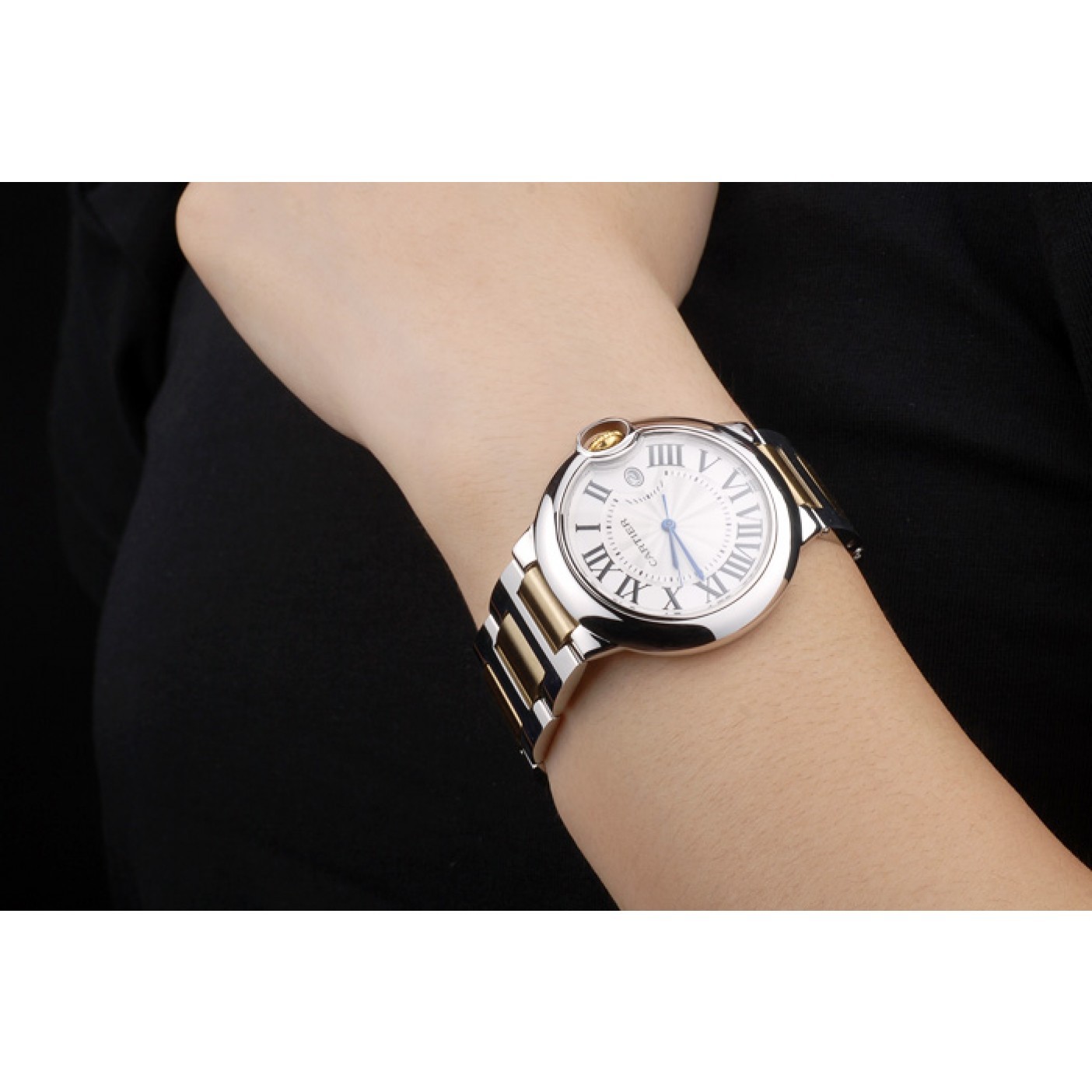 MiroTime Cartier Ballon Bleu 38mm White Dial Stainless Steel Case Two Tone Gold Bracelet