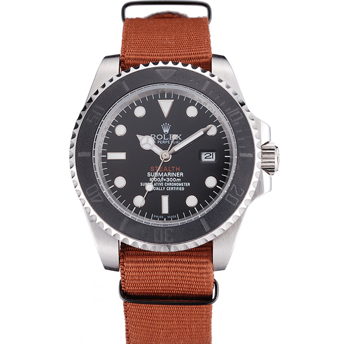 MiroTime Rolex Submariner STEALTH MK III Brown Fabric Band rl425 621387