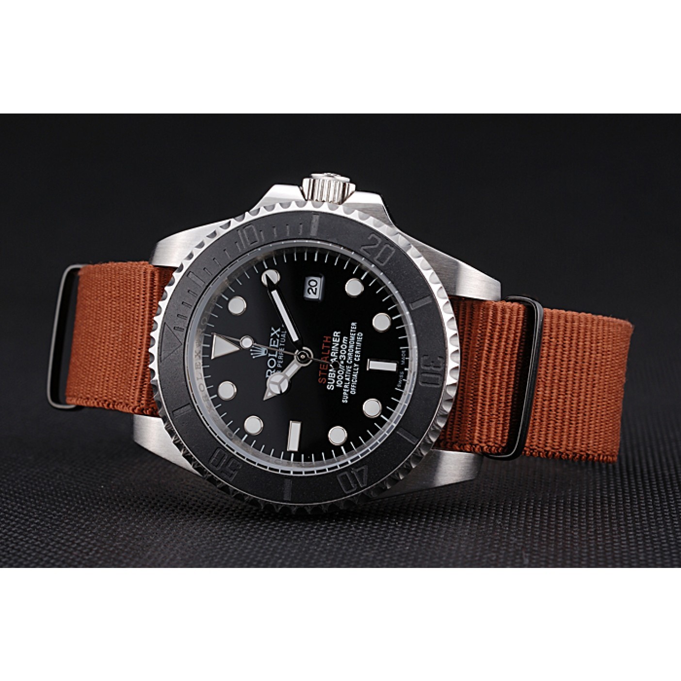 MiroTime Rolex Submariner STEALTH MK III Brown Fabric Band rl425 621387