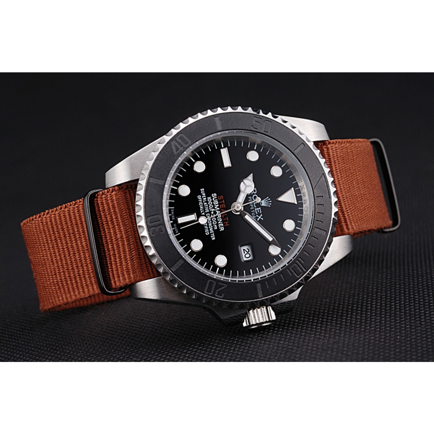 MiroTime Rolex Submariner STEALTH MK III Brown Fabric Band rl425 621387