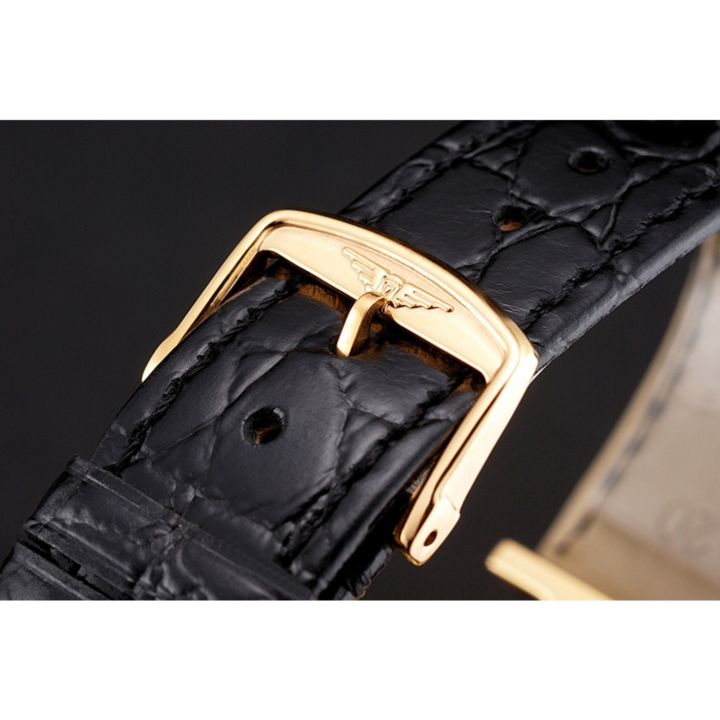 MiroTime Swiss Longines Grande Classique White Dial Roman Numerals Gold Case Black Leather Strap