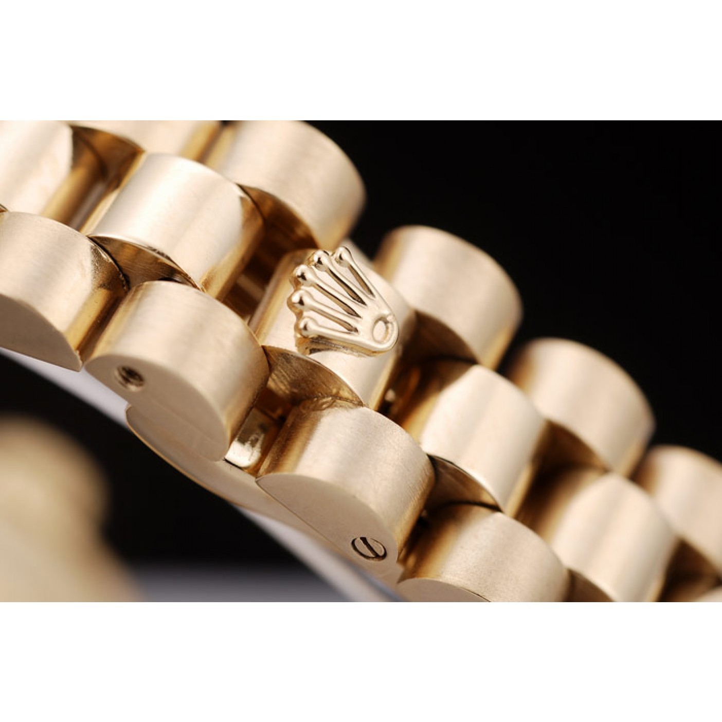 MiroTime Rolex DateJust Ribbed Pattern Gold Bezel Gold Dial