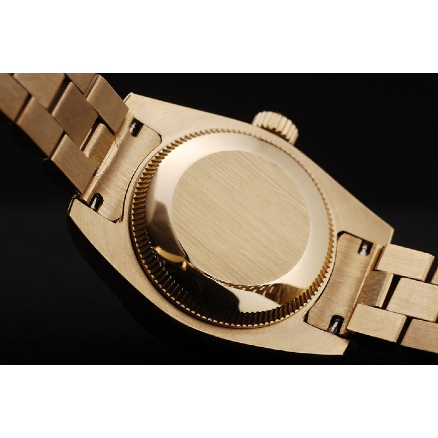 MiroTime Rolex DateJust Ribbed Pattern Gold Bezel Gold Dial