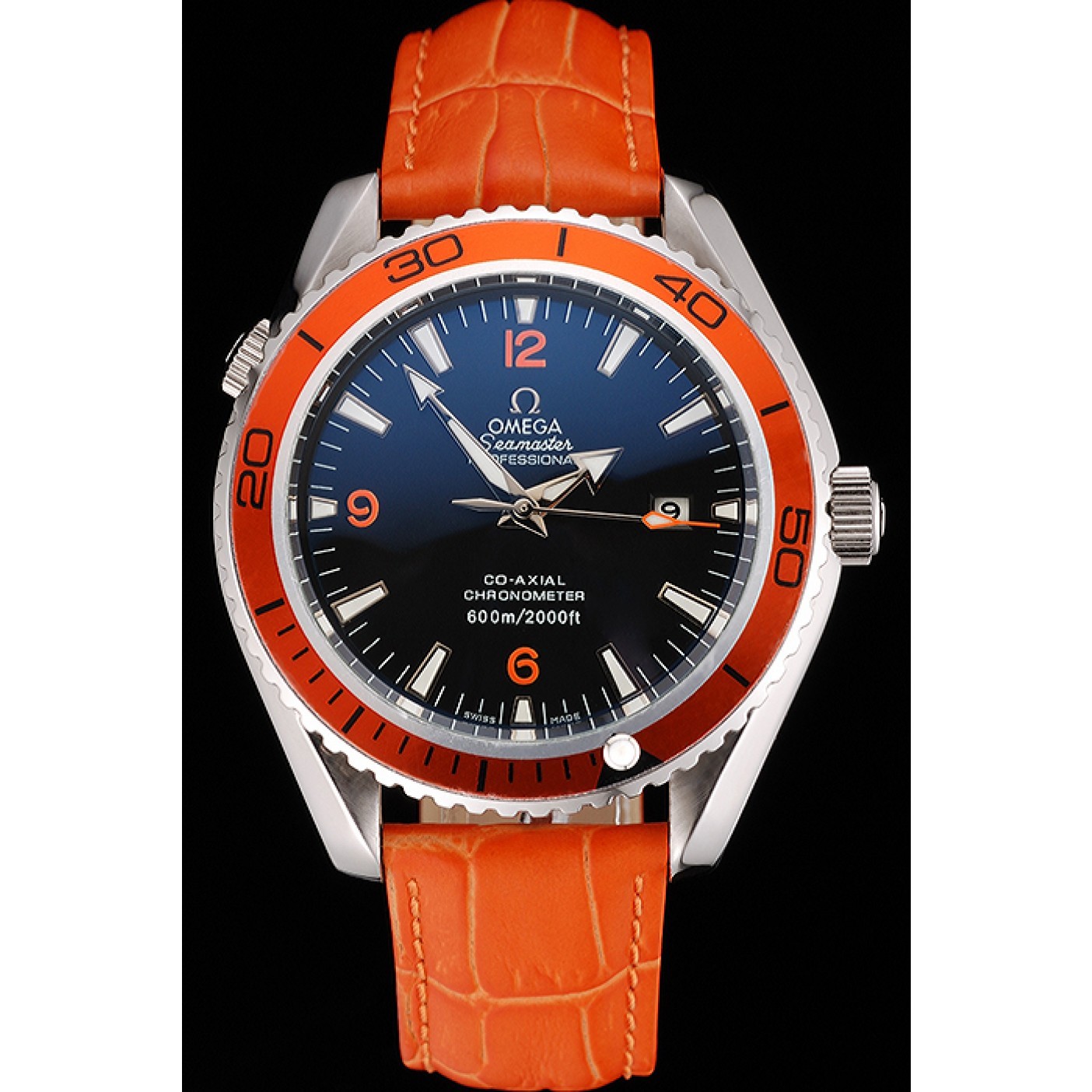 MiroTime Omega Seamaster Planet Ocean Co-axial Orange Case Black Dial 98100