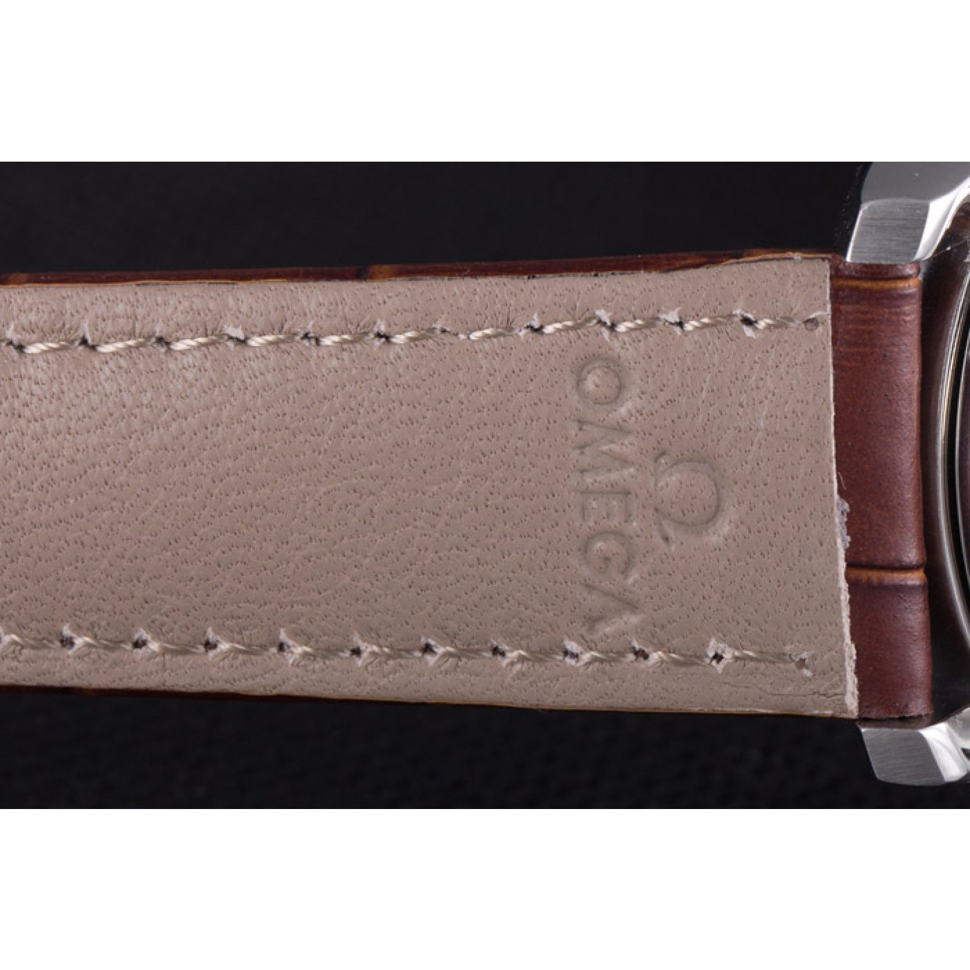 MiroTime Omega DeVille Silver Bezel with Grey Dial and Brown Leather Strap 621567