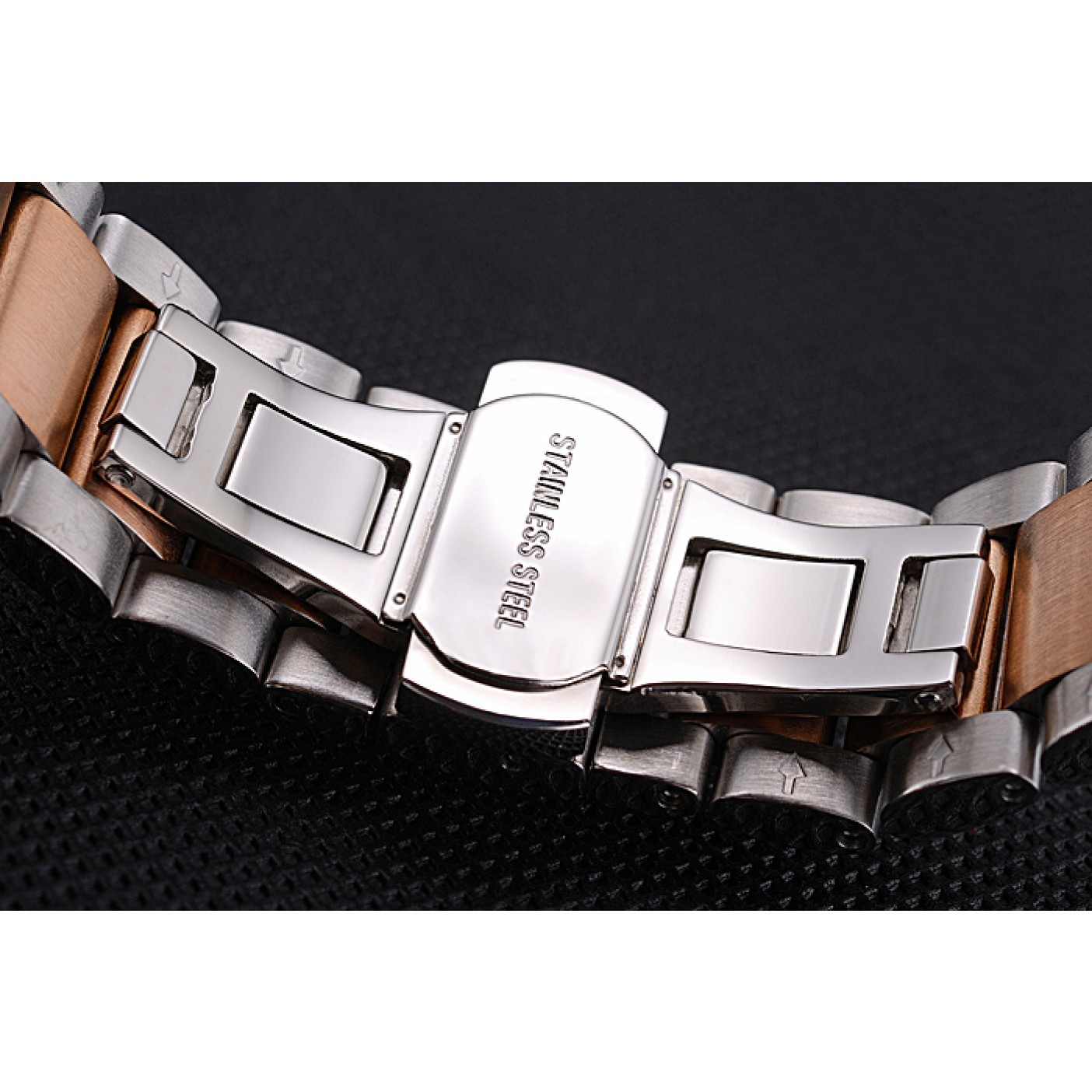 MiroTime Omega Speedmaster Black Dial Gold Bezel Stainless Steel Case Two Tone Bracelet 622804