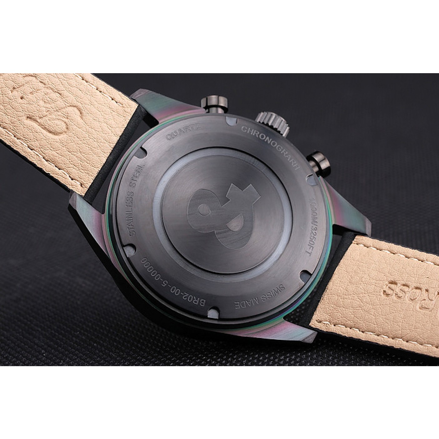 MiroTime Bell and Ross BR126 Flyback Black Dial Black Case Black Suede Leather Strap