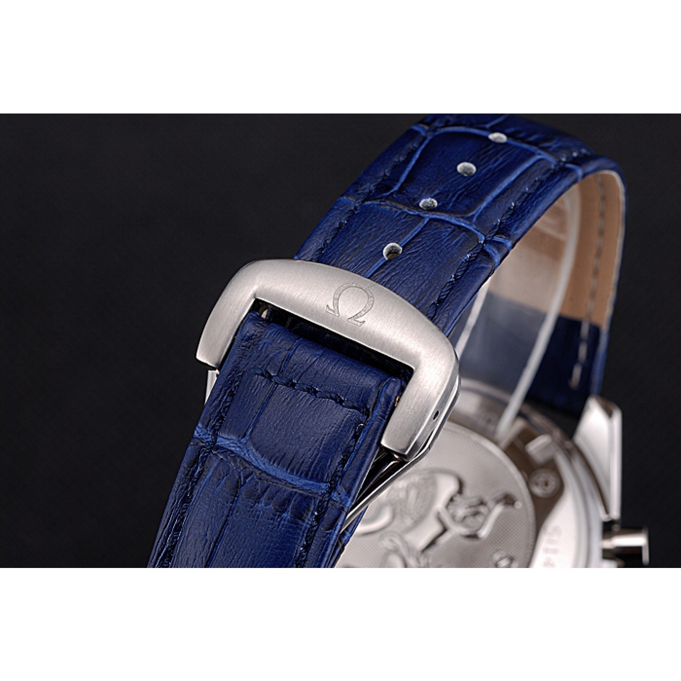 MiroTime Omega Speedmaster Blue Dial Stainless Steel Case Blue Leather Strap 622808