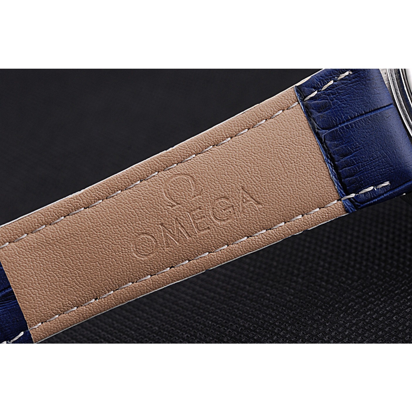 MiroTime Omega Speedmaster Blue Dial Stainless Steel Case Blue Leather Strap 622808